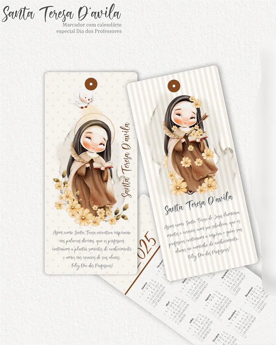 Kit Digital Santa Tereza D'ávila com Marcadores Calendário 2025 - carinas 6