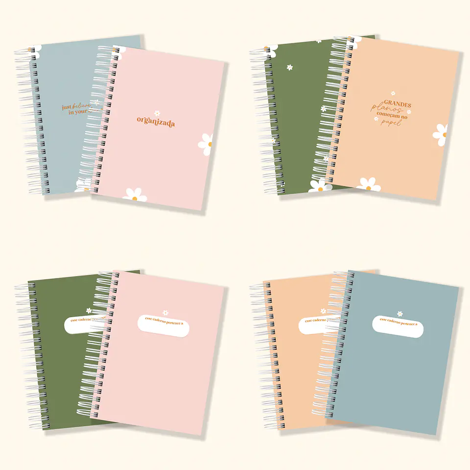 Arquivo Caderno Colegial Flores - Cute B 1