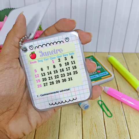 Arquivo Dia dos Professores Chaveiro Calendário 2025