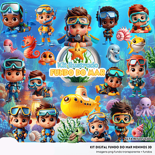 Kit Digital Fundo do Mar - Fanddy