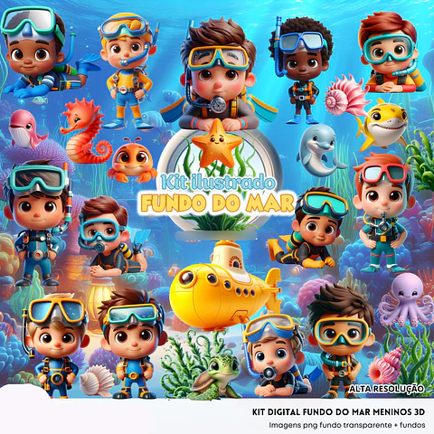Kit Digital Fundo do Mar - Fanddy