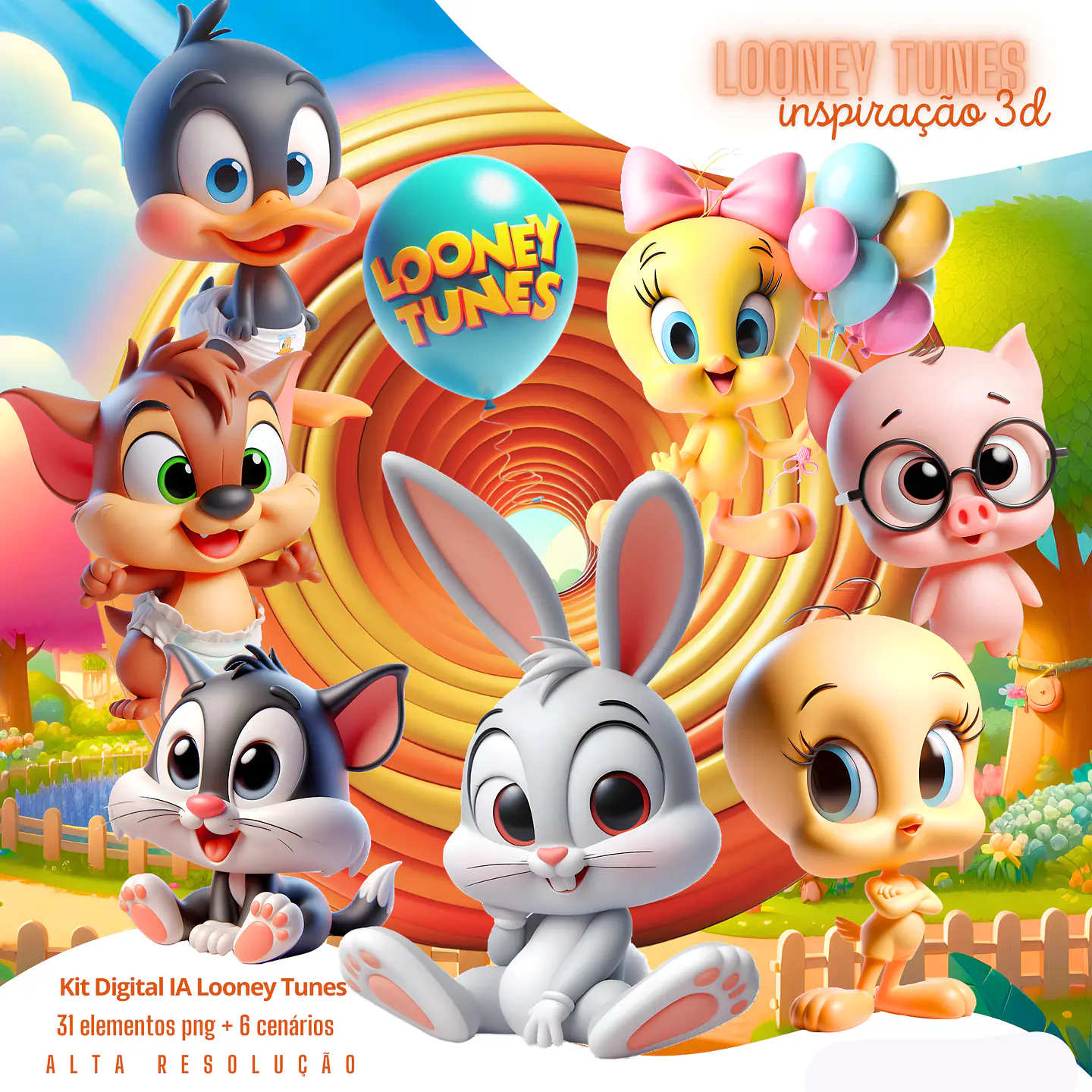 Kit Digital Baby Looney Tunes - Fanddy 1