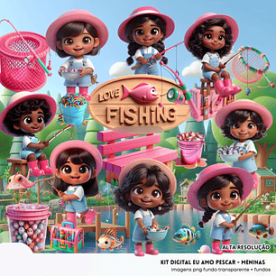Kit Digital Pescaria Menina - Fanddy
