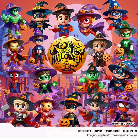 Kit Digital Super Hérois Halloween - Fanddy