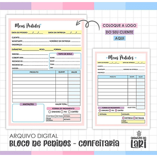 Arquivo Bloco de Pedido Confeitaria