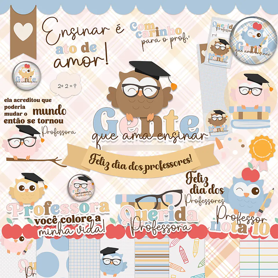 Kit Digital Dia dos Professores Gente que ama ensinar - TUTTI 1
