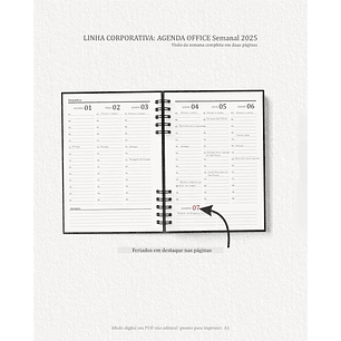  Arquivo Miolo Agenda Office Semanal 2025 | Carinas Paper