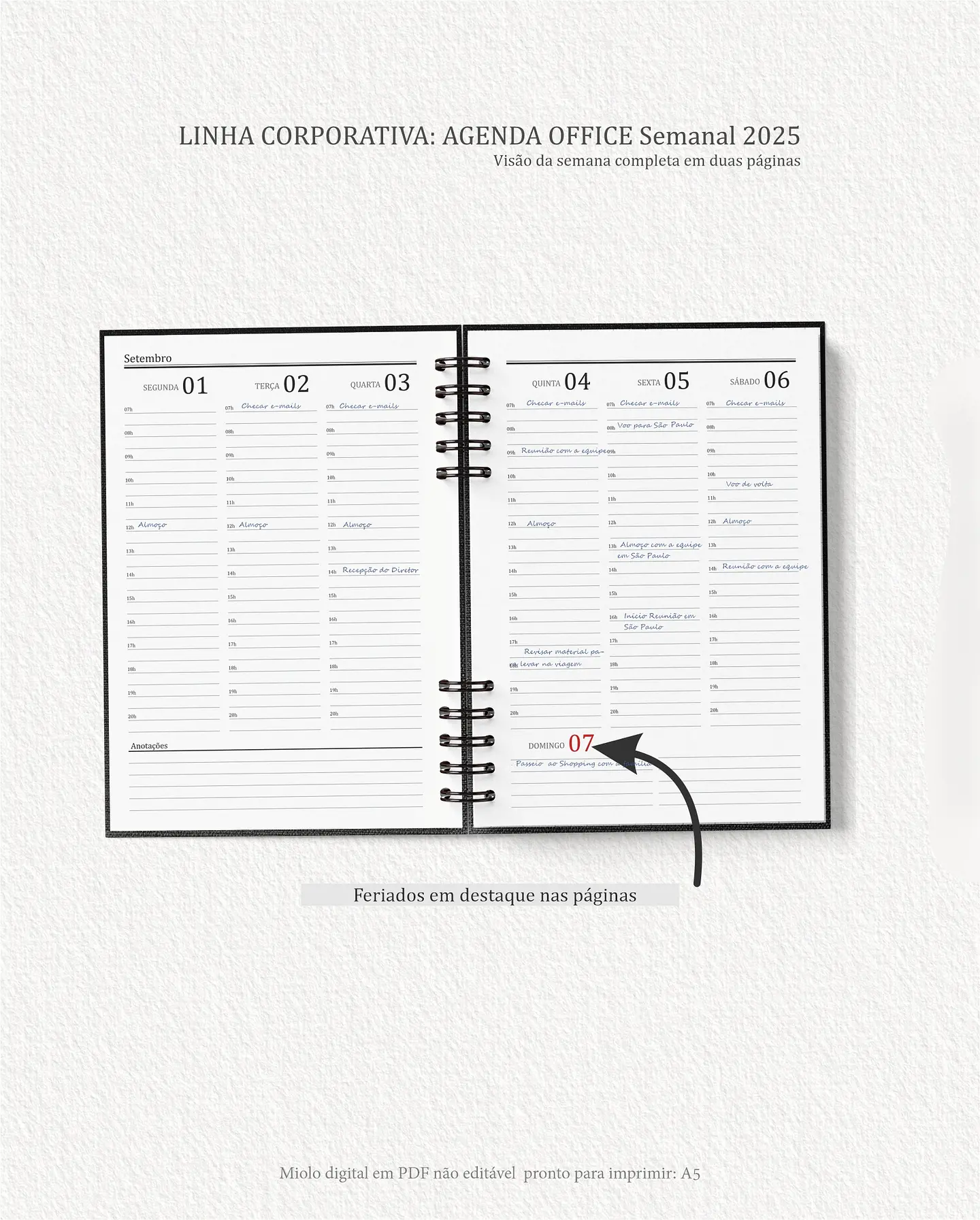  Arquivo Miolo Agenda Office Semanal 2025 | Carinas Paper 2