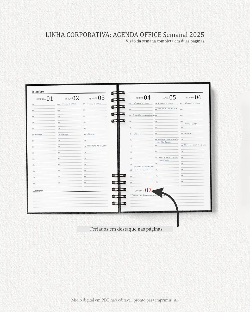  Arquivo Miolo Agenda Office Semanal 2025 | Carinas Paper 2