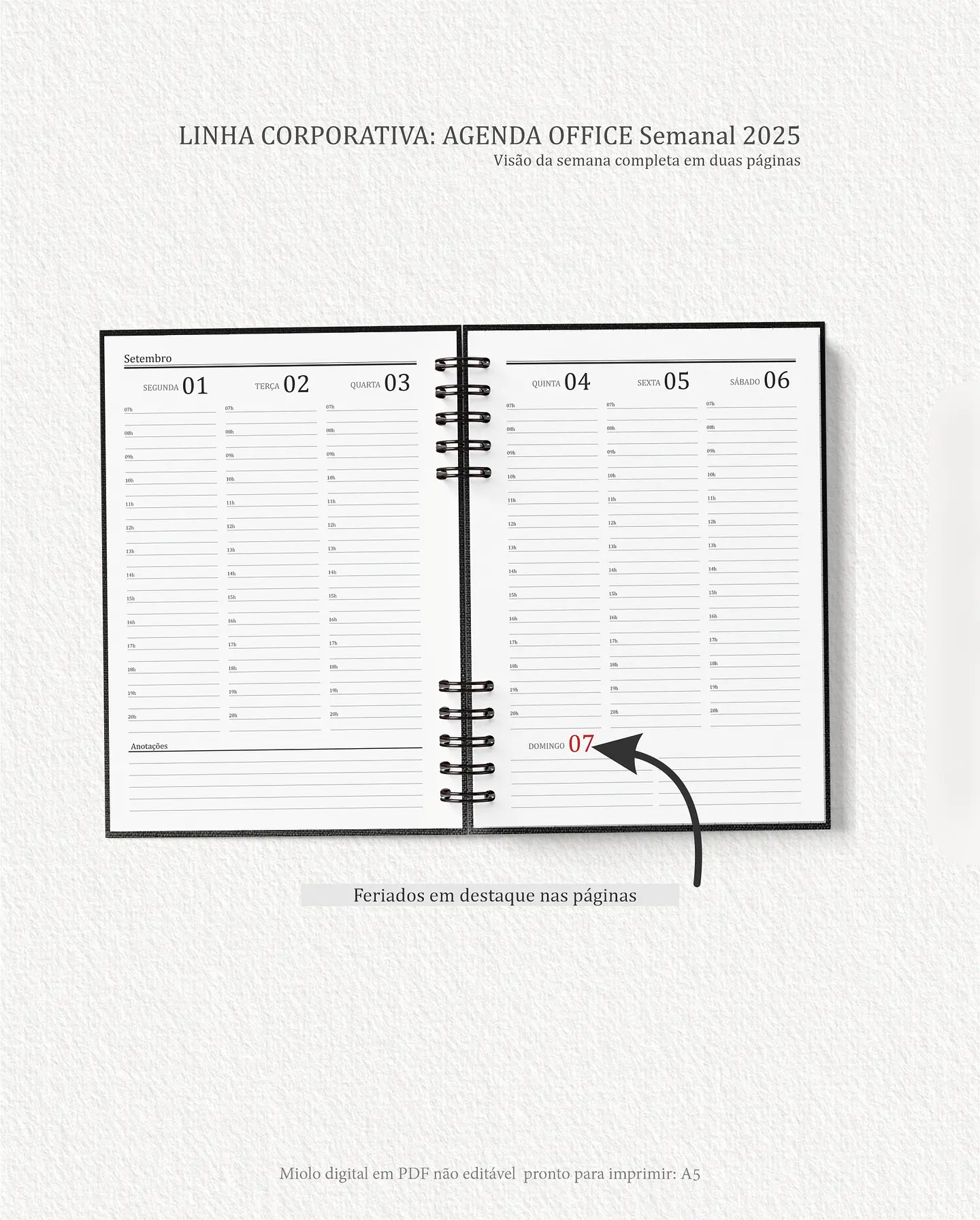  Arquivo Miolo Agenda Office Semanal 2025 | Carinas Paper 3