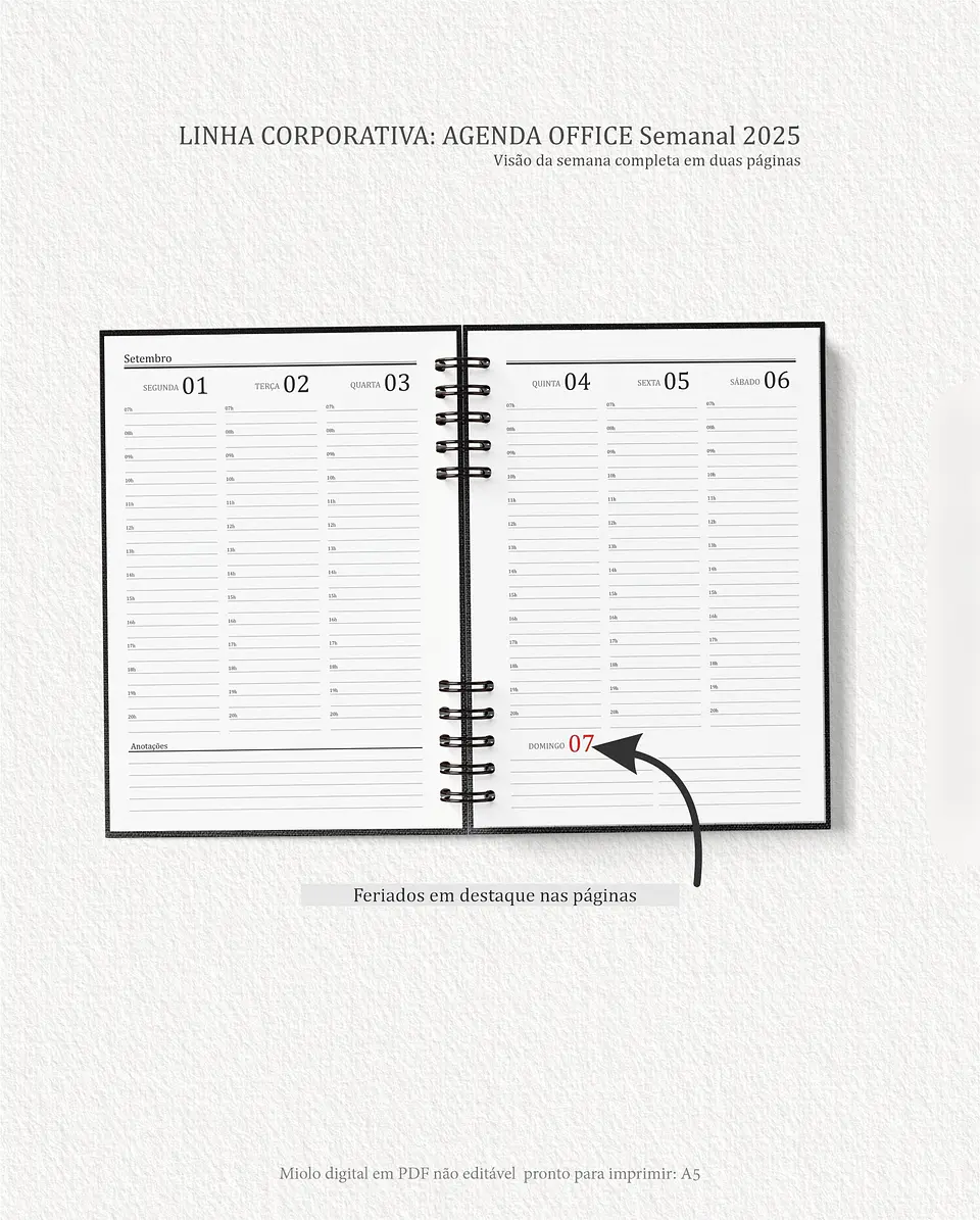  Arquivo Miolo Agenda Office Semanal 2025 | Carinas Paper 3