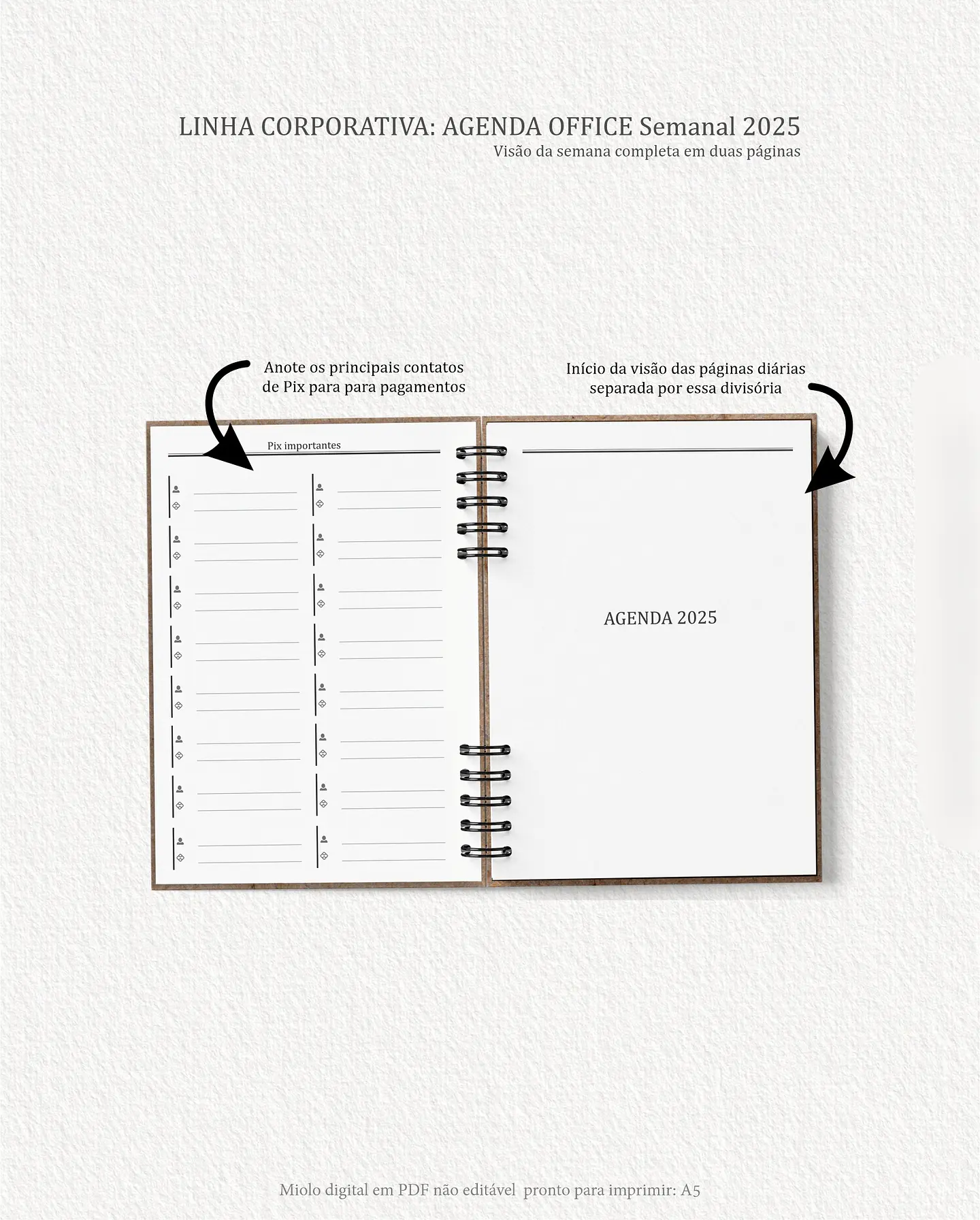  Arquivo Miolo Agenda Office Semanal 2025 | Carinas Paper 5