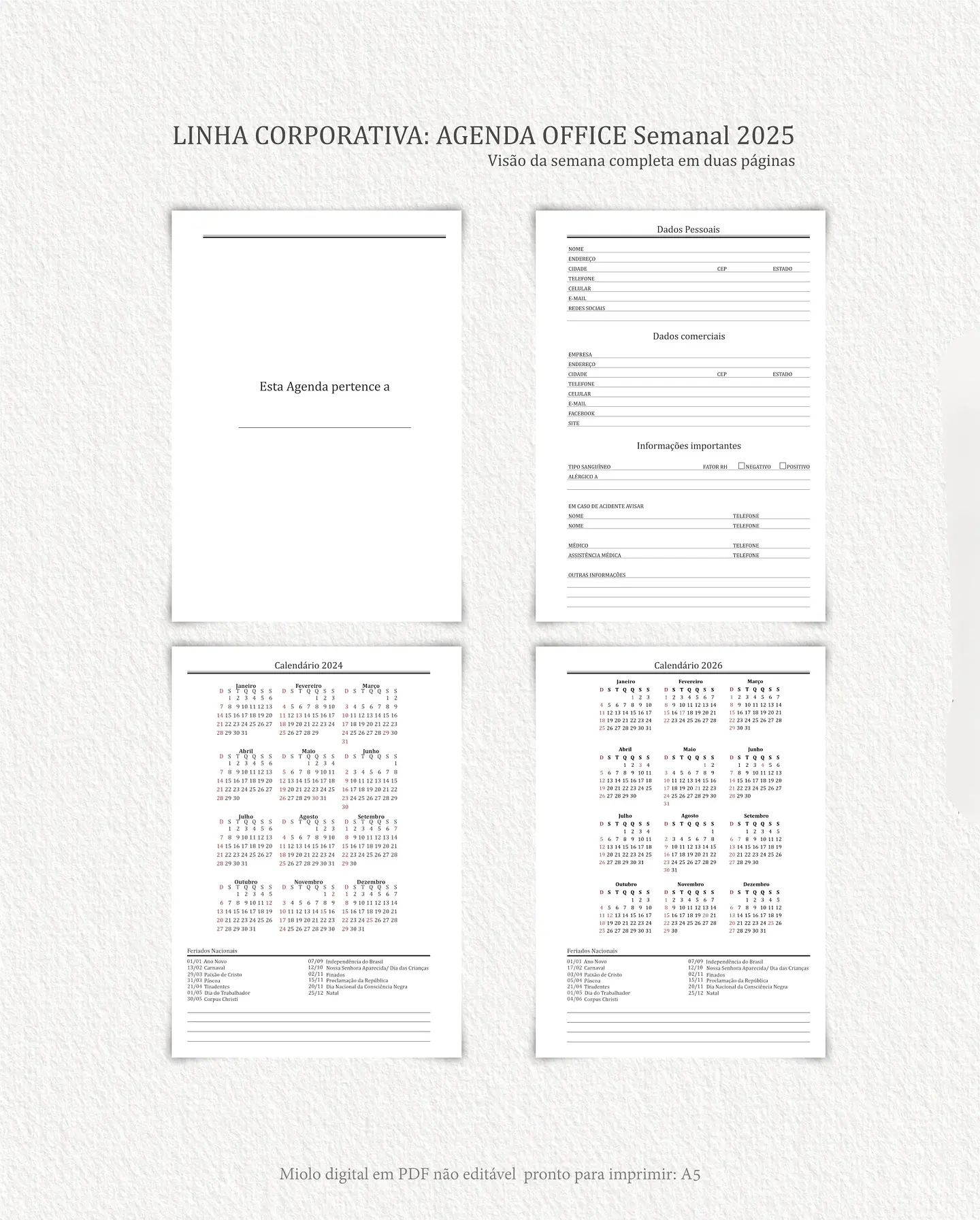  Arquivo Miolo Agenda Office Semanal 2025 | Carinas Paper 6