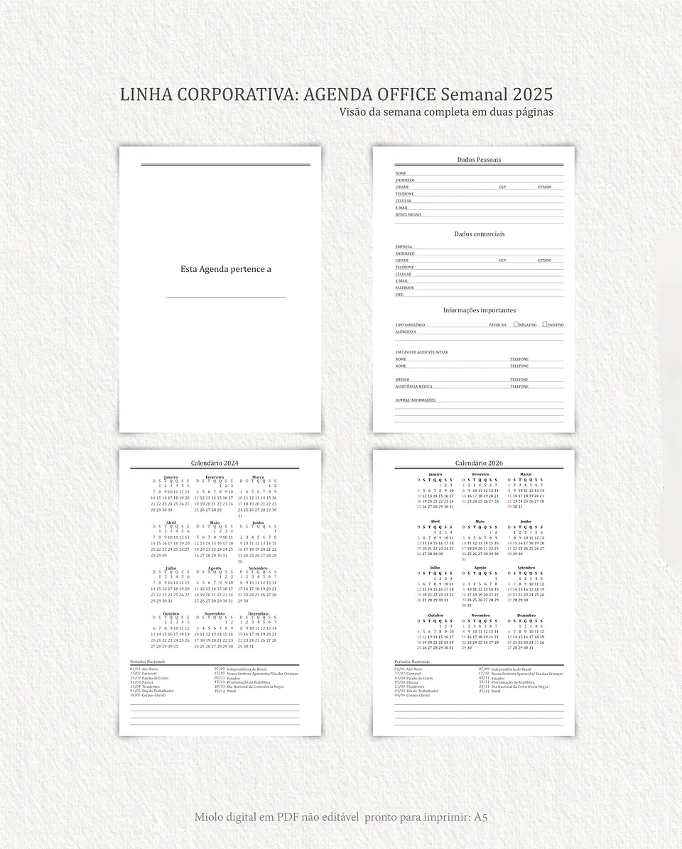  Arquivo Miolo Agenda Office Semanal 2025 | Carinas Paper 6