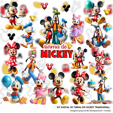 Kit Digital 3D Mickey e Sua Turma - Fanddy