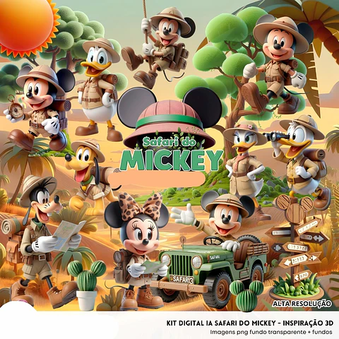 Kit Digital 3D Mickey Safari - Fanddy