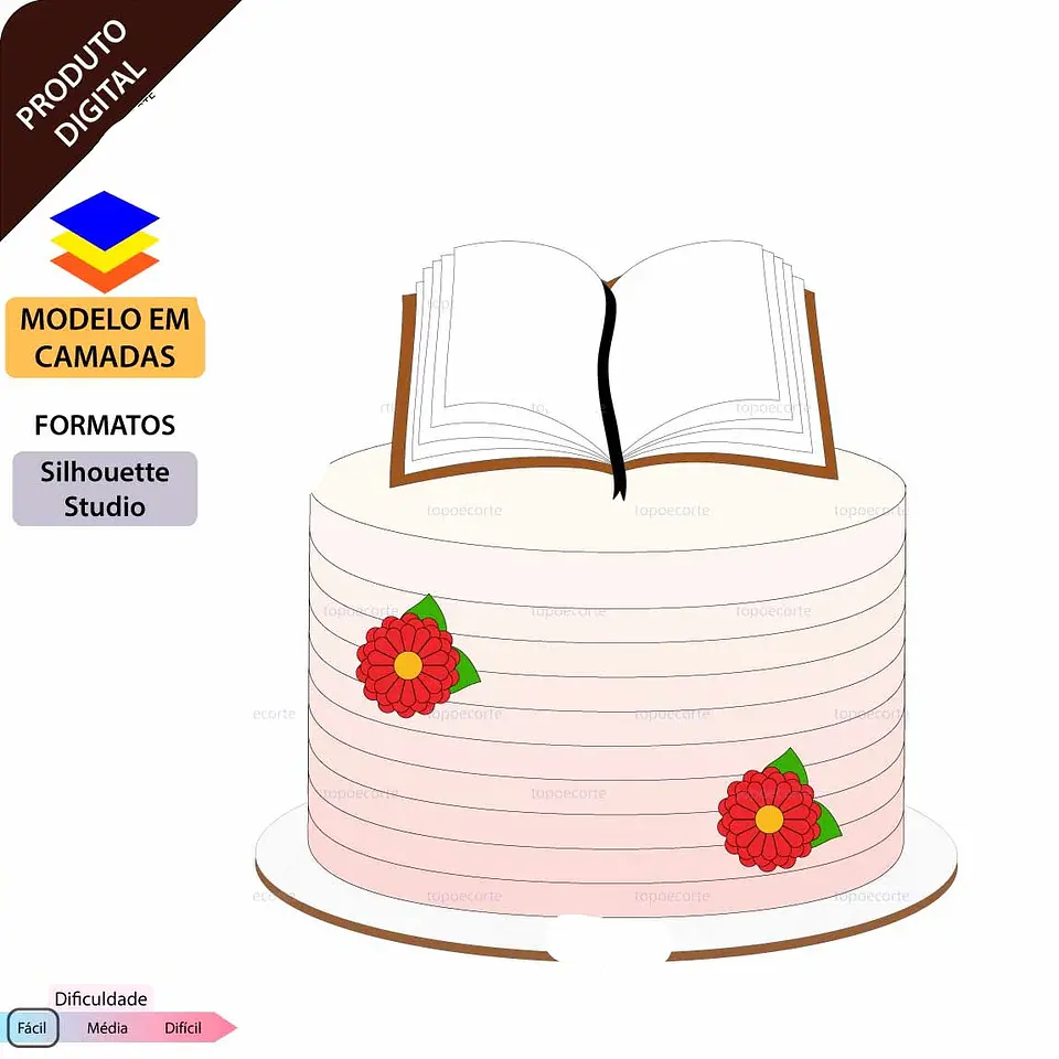 Arquivo Topo de Bolo Livro Aberto - EM CAMADAS 1