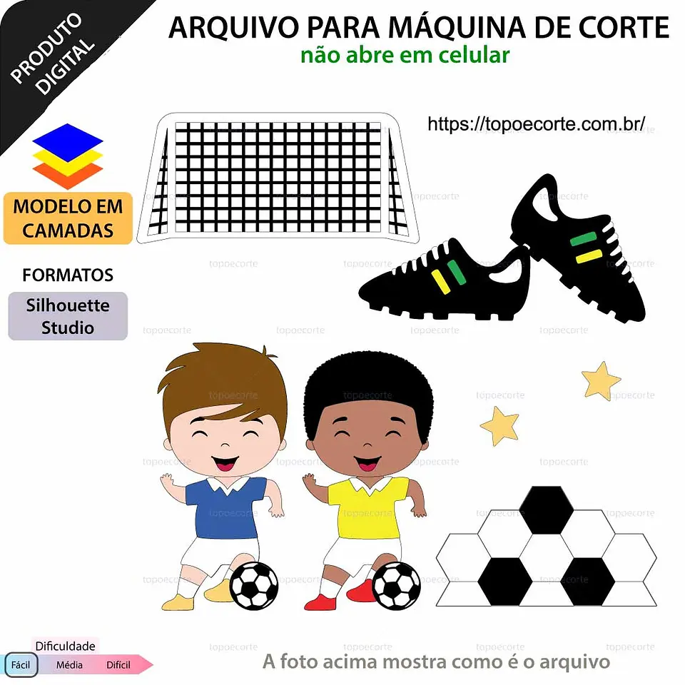 Arquivo Topo de Bolo Futebol Meninos - EM CAMADAS 1