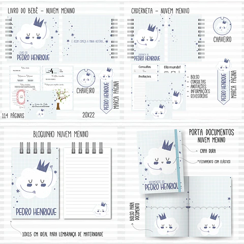 Arquivo Encadernação Baby Nuvem Menino