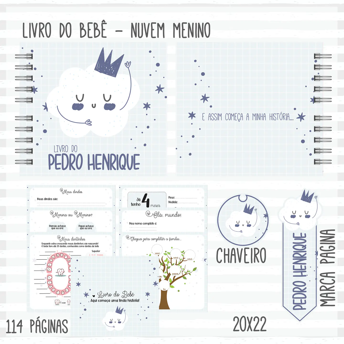 Arquivo Encadernação Baby Nuvem Menino 4