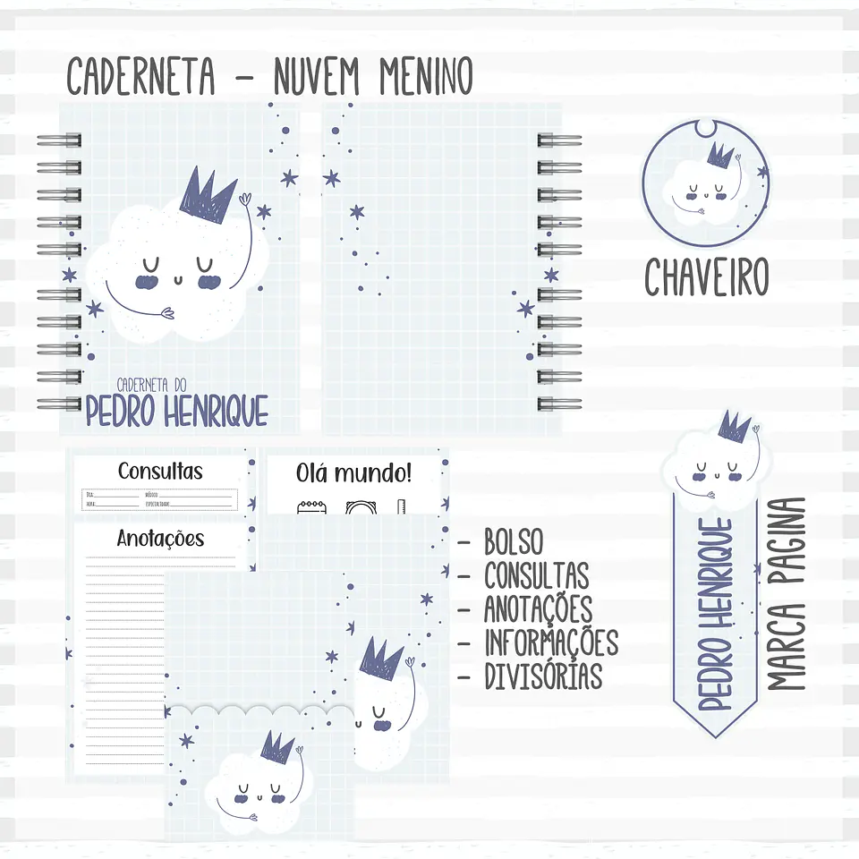 Arquivo Encadernação Baby Nuvem Menino 5