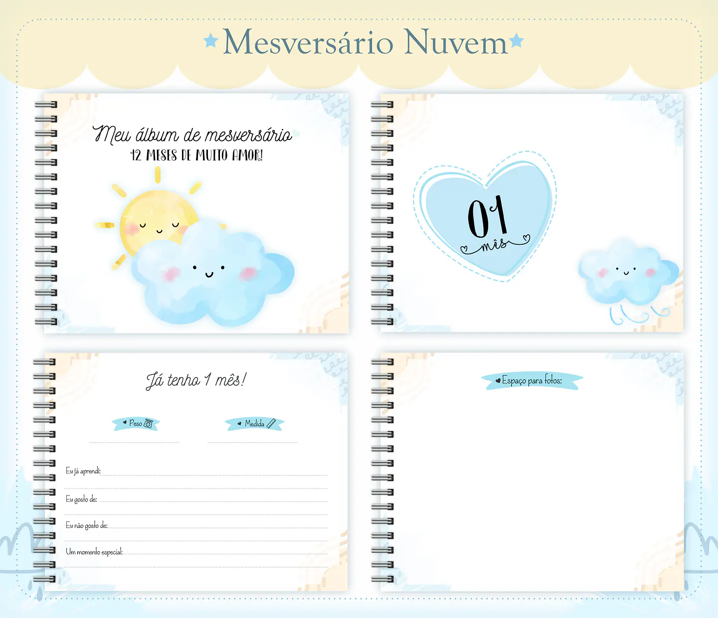 Arquivo Encadernação Baby Nuvem Menino 5