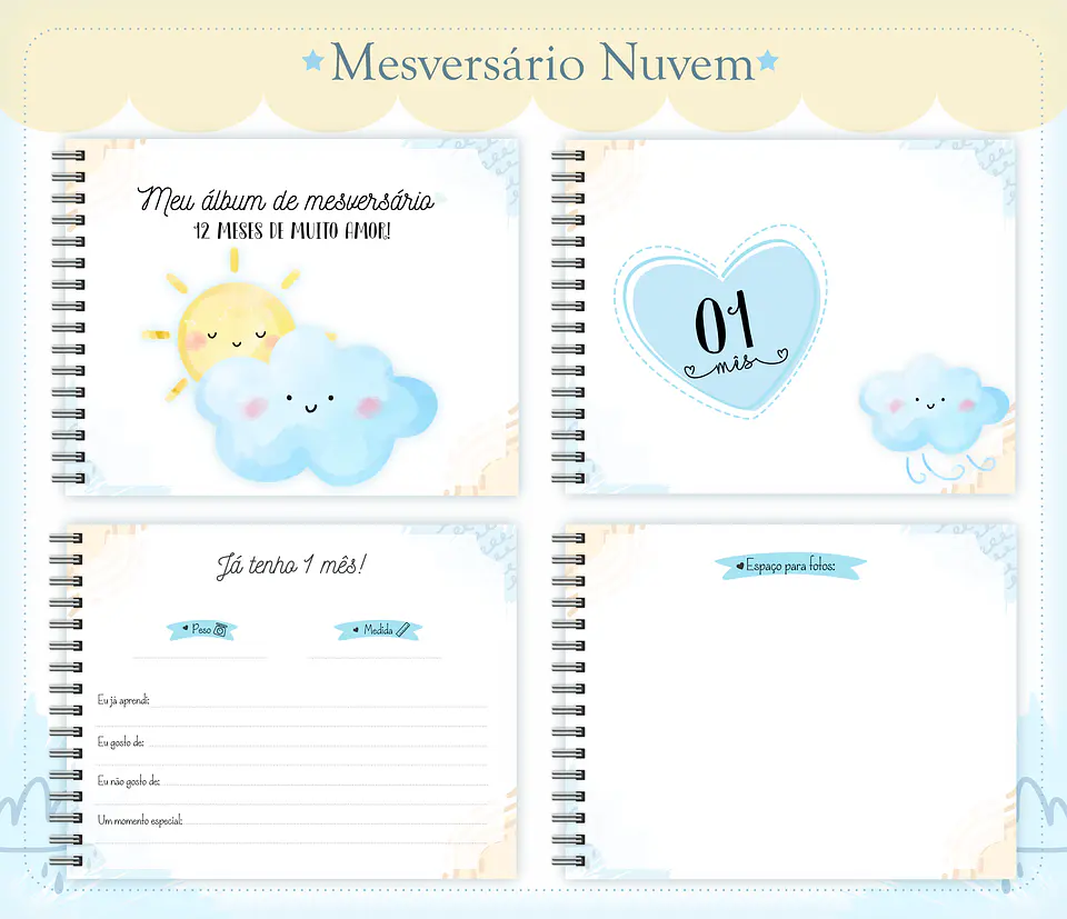 Arquivo Encadernação Baby Nuvem Menino 5