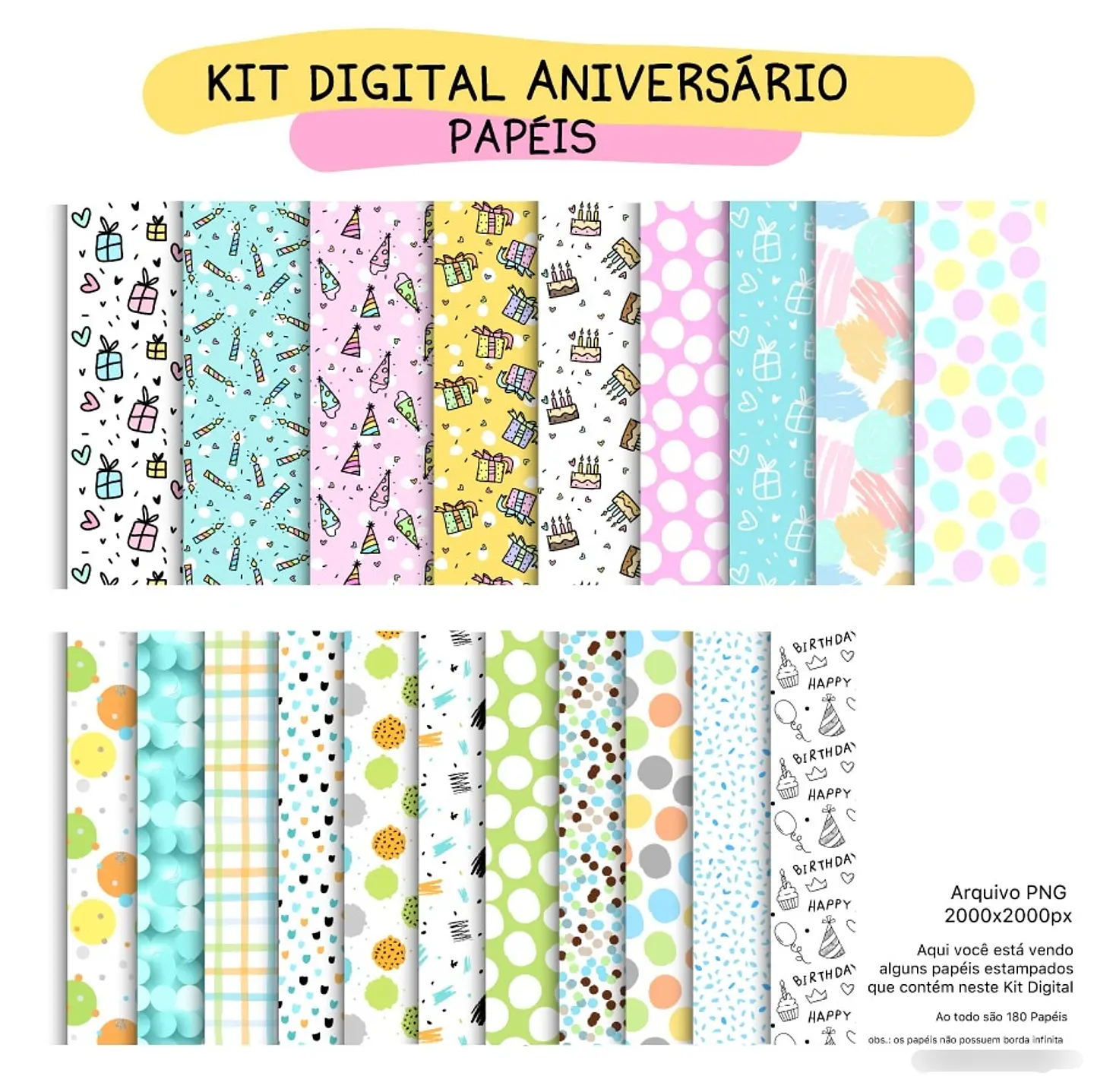 Kit Digital Feliz Aniversário - pandoca 4