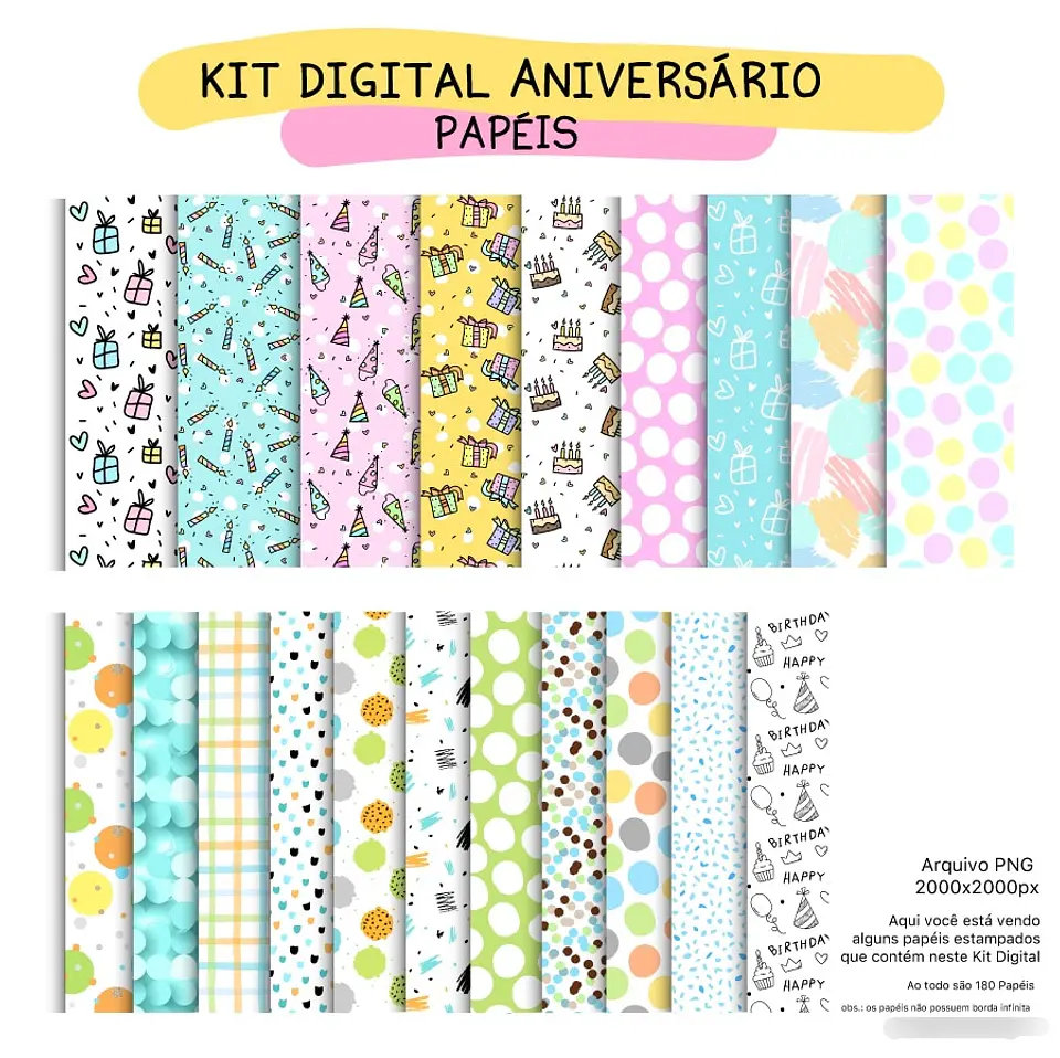 Kit Digital Feliz Aniversário - pandoca 4