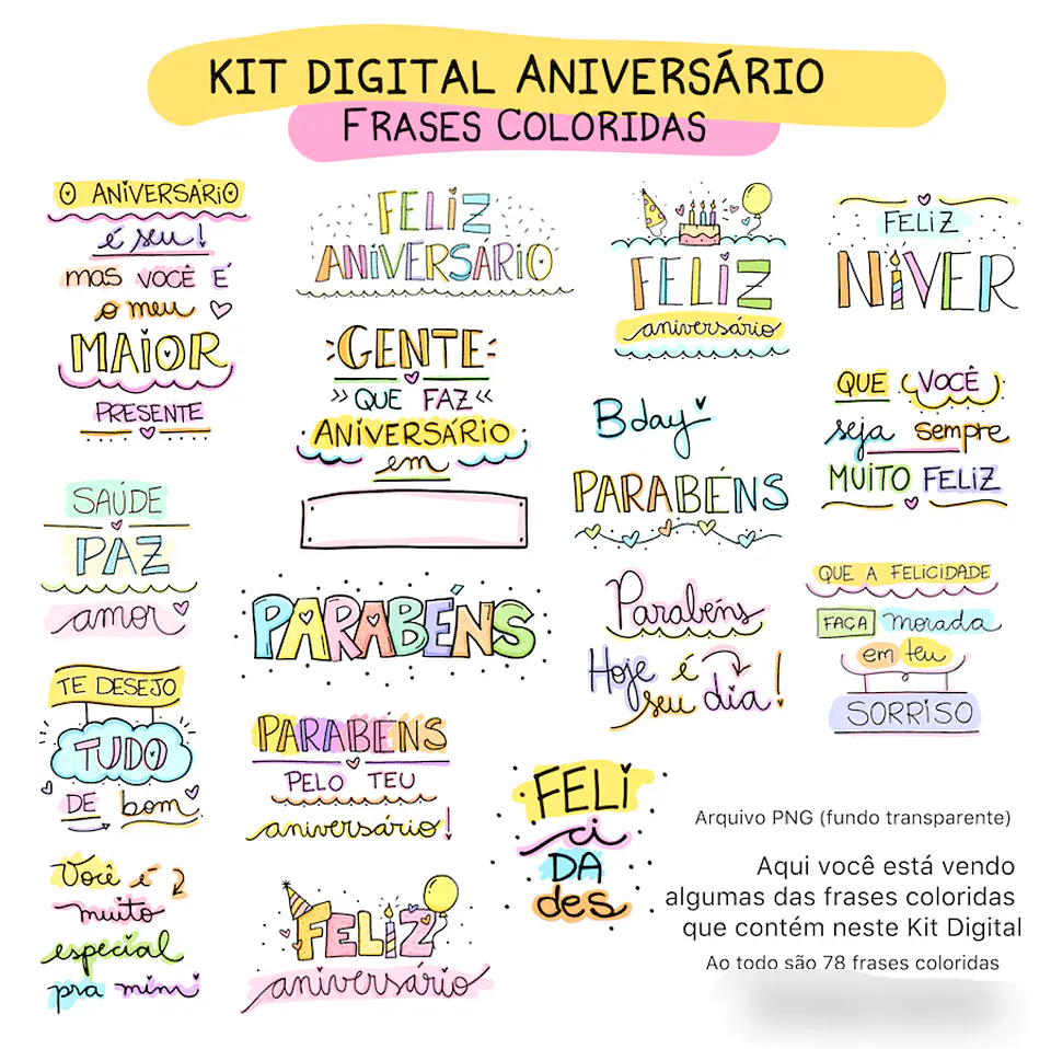 Kit Digital Feliz Aniversário - pandoca 5
