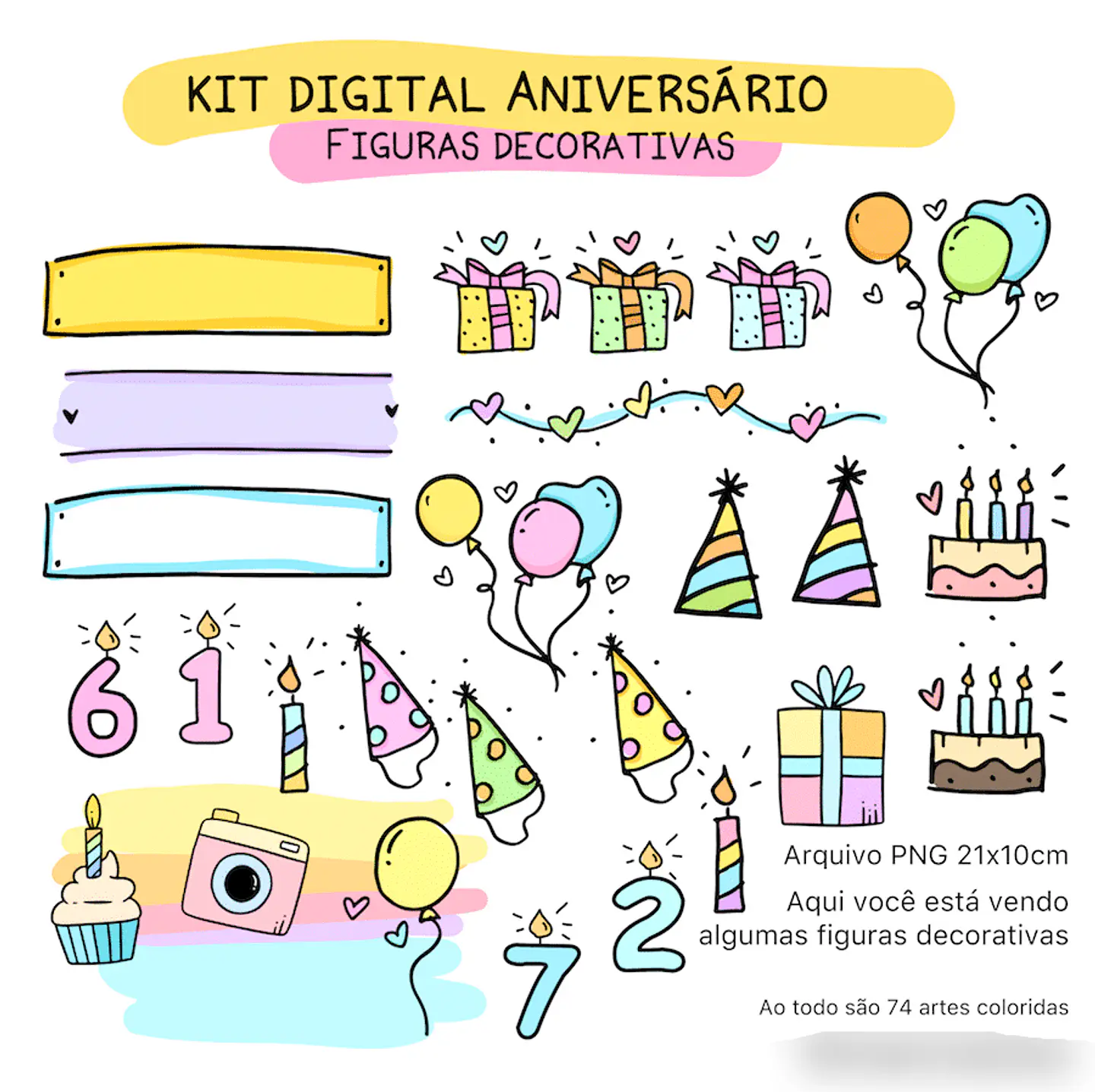 Kit Digital Feliz Aniversário - pandoca 6
