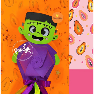 Arquivo de Corte Halloween Porta Bombom Frankenstein