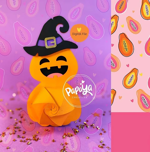 Arquivo de Corte Halloween Porta Bombom Abóbora