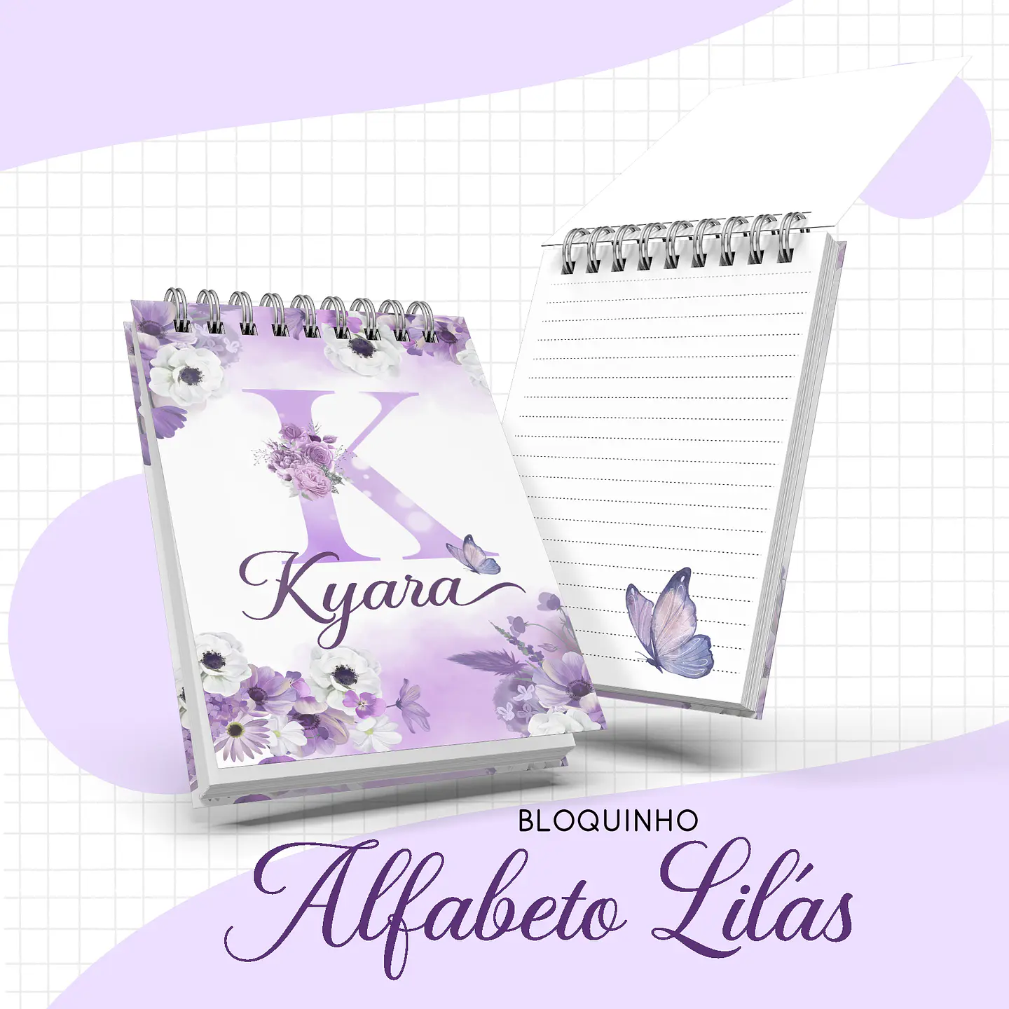 Arquivo Encadernação Baby Alfabeto Lilás Floral 10
