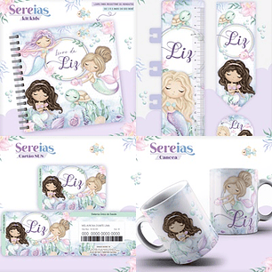 Arquivo Encadernação Baby Sereias Aquarela