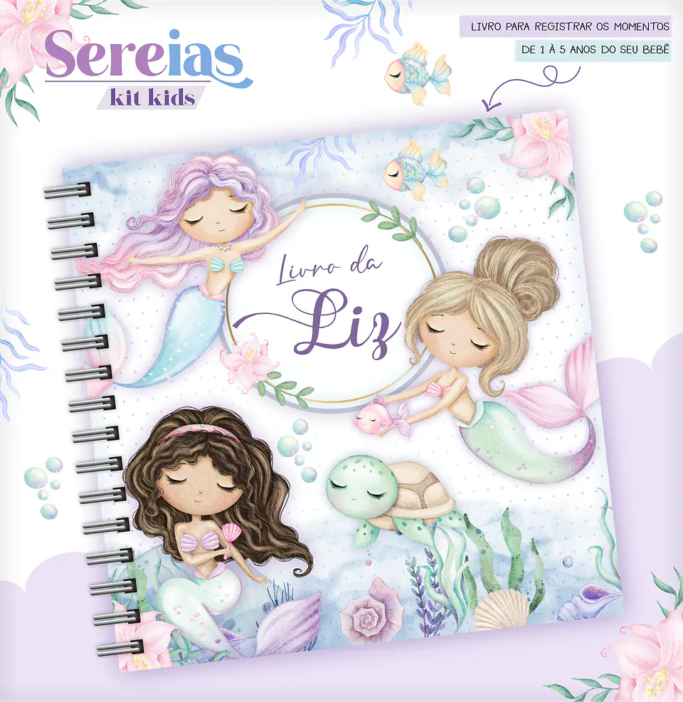 Arquivo Encadernação Baby Sereias Aquarela 6