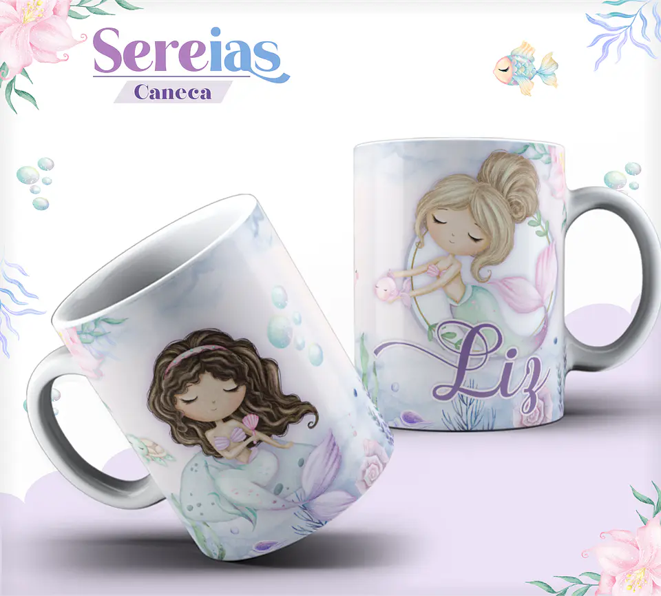 Arquivo Encadernação Baby Sereias Aquarela 7