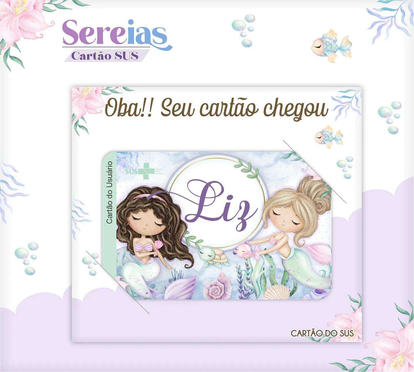 Arquivo Encadernação Baby Sereias Aquarela 8