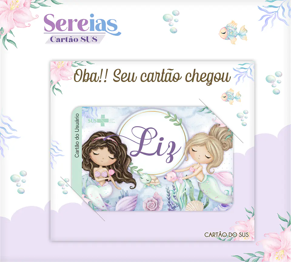 Arquivo Encadernação Baby Sereias Aquarela 8