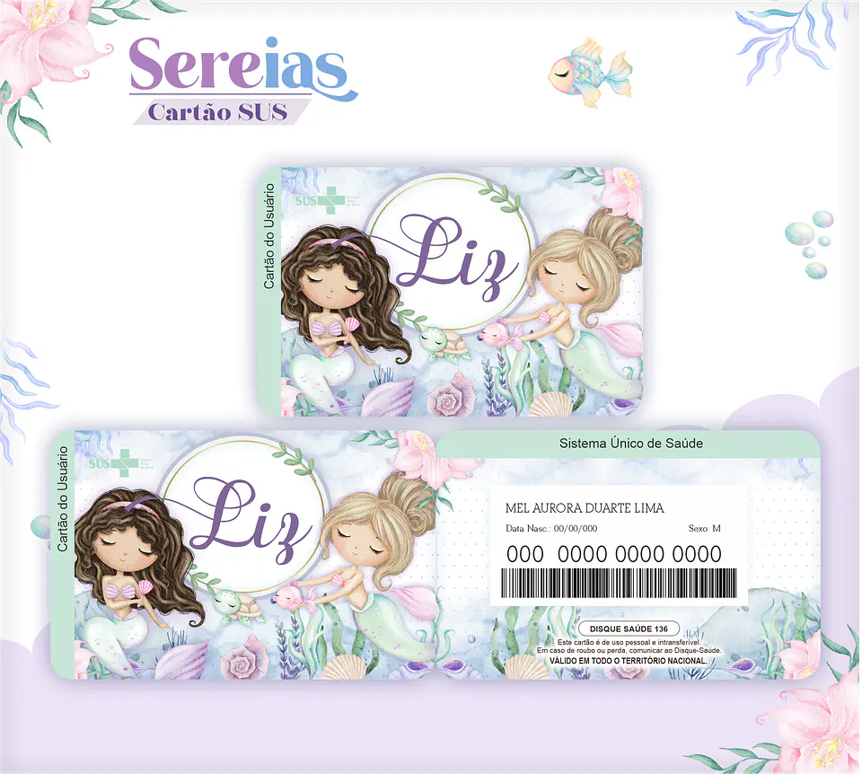 Arquivo Encadernação Baby Sereias Aquarela 9