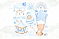 Kit Digital Ursinho Azul Aquarela - Thumbnail 3