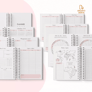 Arquivo Planner Não Datado Vertical e Horizontal - SARA