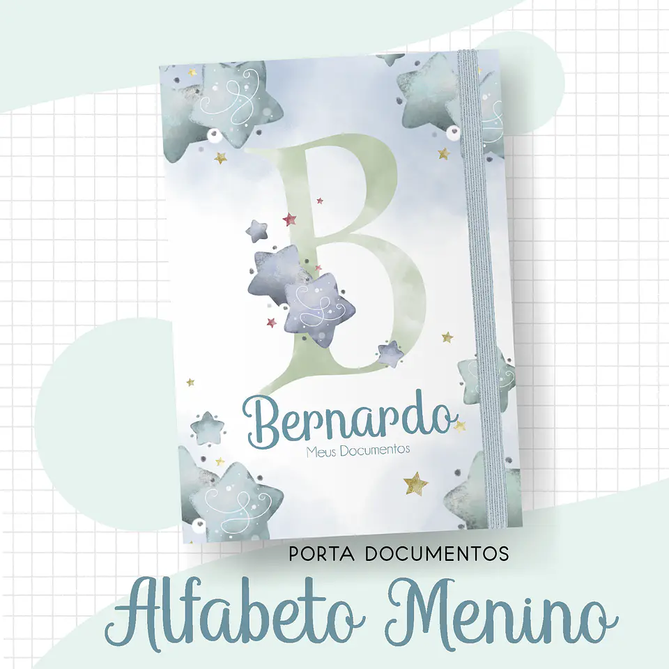 Arquivo caderneta de vacina alfabeto estrela combo 4