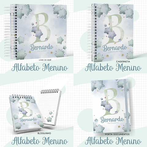 Arquivo caderneta de vacina alfabeto estrela combo