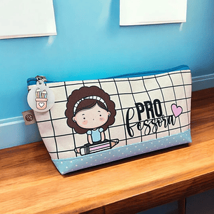 Arquivo Sublimação Professores Bonequinha Fofa - Estojo Box e Necessaire Trapézio