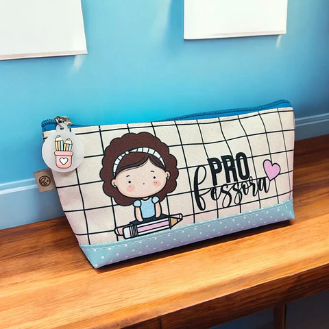 Arquivo Sublimação Professores Bonequinha Fofa - Estojo Box e Necessaire Trapézio