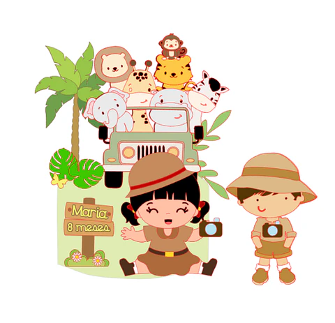 Arquivo Topo de Bolo Safari - EM CAMADAS