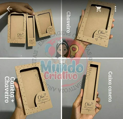 Arquivo de Corte Caixa Chaveiro e Caneta
