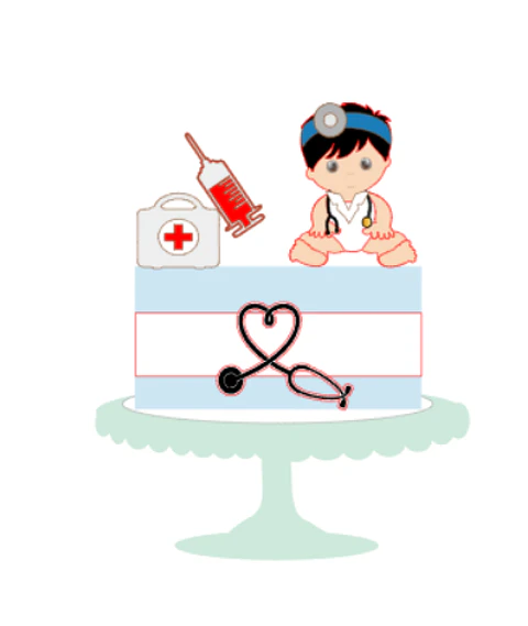 Arquivo Topo de Bolo Bebê Médico - EM CAMADAS