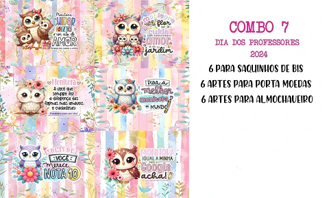 Arquivo Sublimação Dia dos Professores - Almochaveiro, Porta Moeda, Saquinho para Bis